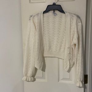 Princess Polly | “Lyric” Ivory White Lightweight Cropped Cardigan - Size L/XL